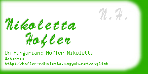 nikoletta hofler business card